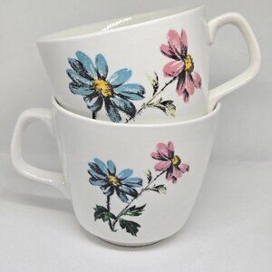 J G Meakin Studio England Garden Party Cups Mugs, Set Of 2 Vintage England